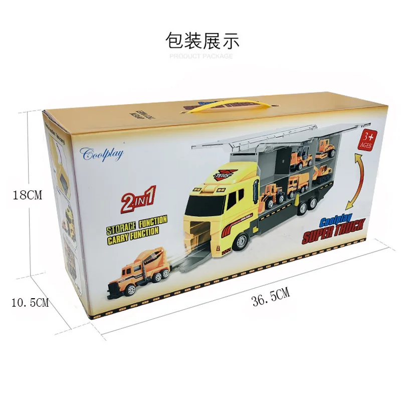 Big Trucks Set Mini Alloy Diecast Car Model Toys Vehicles Carrier Truck Helicopter Tank Fire Truck Engineering Car Toys For Kids 6