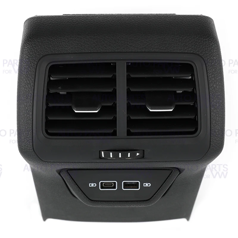 For Golf 7 MK7 2013- Rear Air Outlet Vent Trim Frame Assembly Center Armrest with Double USB Charger 5GG 864 298B 82V