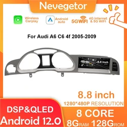Android 12 For Audi A6 C6 4f 2005-2009 MMI 2G 3G 8+128GB CarPlay GPS Car Multimedia Player Navigation Auto Radio Stereo DSP WIFI