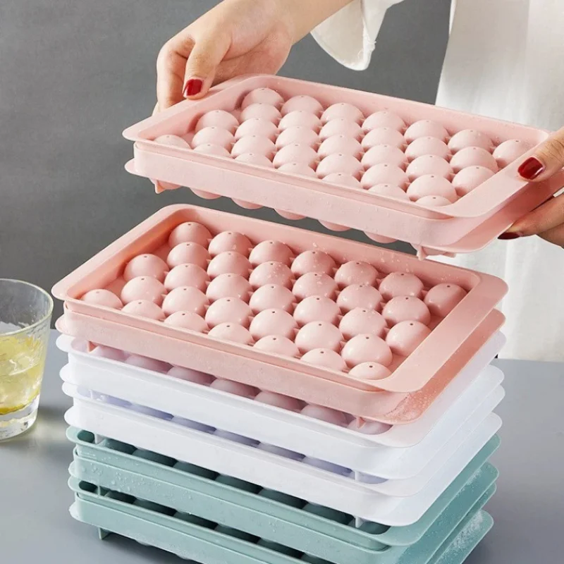 Silicone Ice Tray 3D Round Ice Molds Home Bar Party Use Round Ball Ice Cube  Makers Kitchen DIY Ice Cream Moulds 