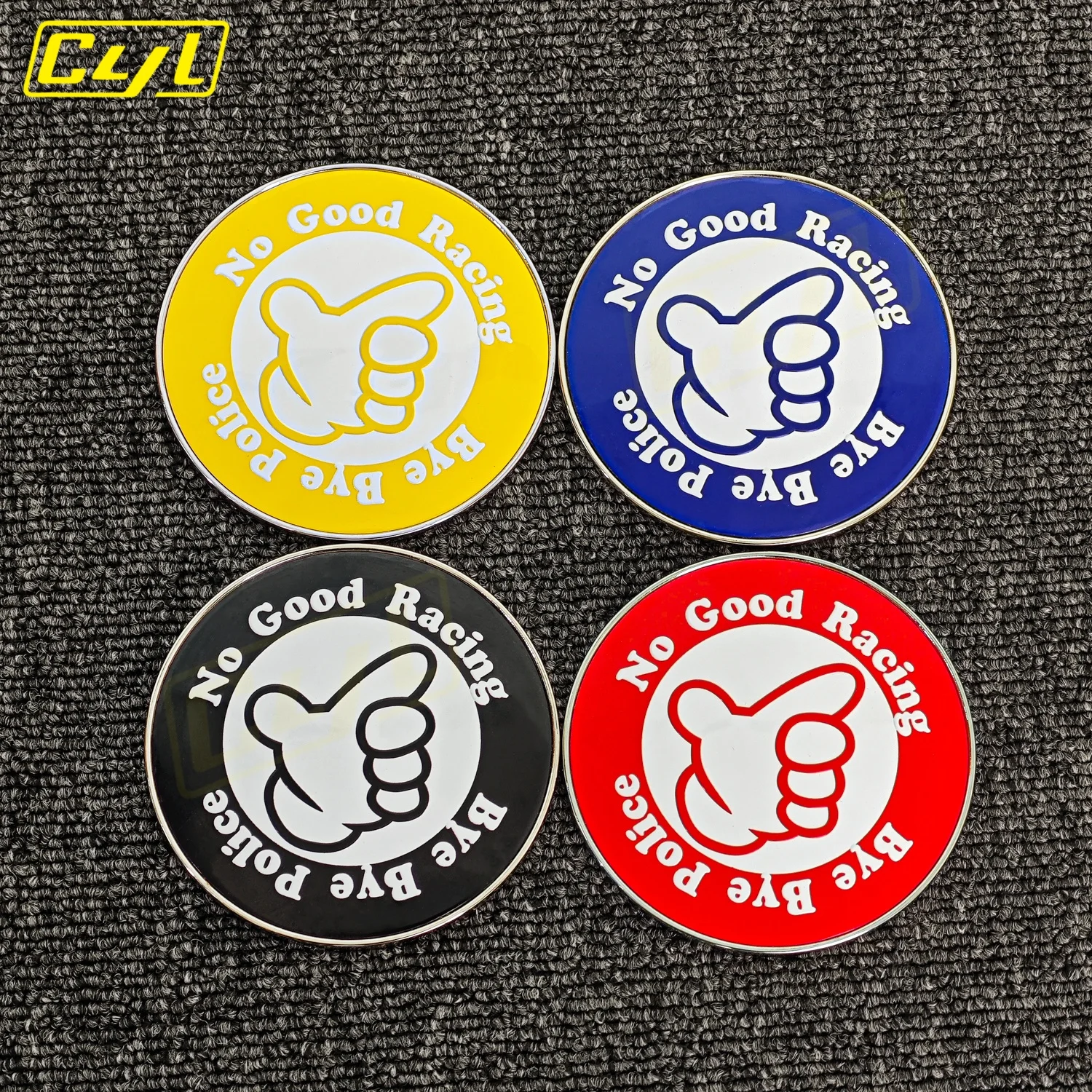 JDM No Good Racing 3D Emblem Bye Bye Police Style Car Front Grill Badge ...
