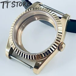 Premium Waterproof Watch Case with Sapphire Crystal - Silver, Black, Gold, and Rose Gold - 40mm VH31 VH61 VH64 (Rose Gold A6)