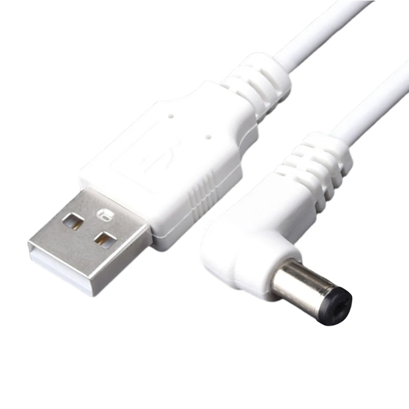 USB to DC5.5x2.5mm Adapter Cable Safe Charging Power Cable DC5.5x2.5 Straight / Curved Head Multiple Protections Charging Cable USB Charging Cable