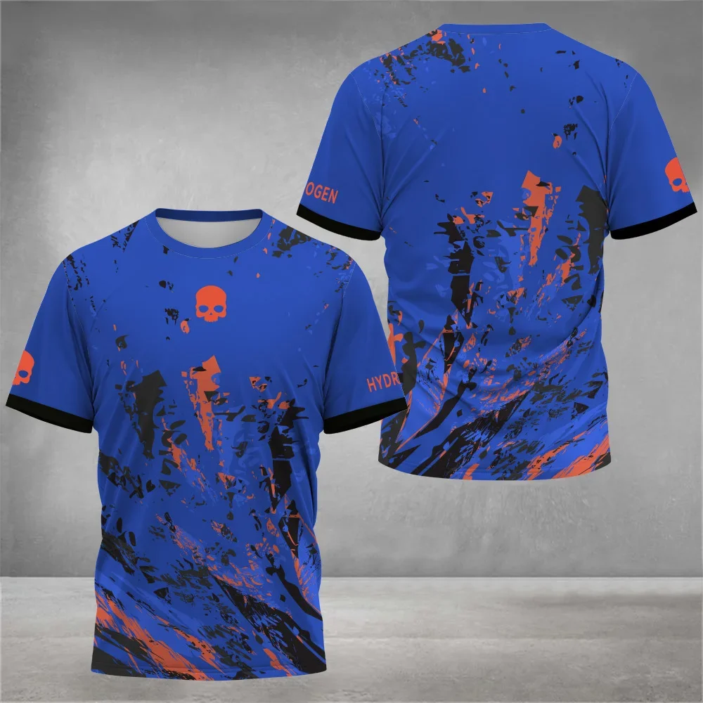 Summer Men's Crew Neck Short Sleeve T-Shirt Colourful Printed Tennis Badminton Running T-Shirt Casual Loose Outdoor Sportswear