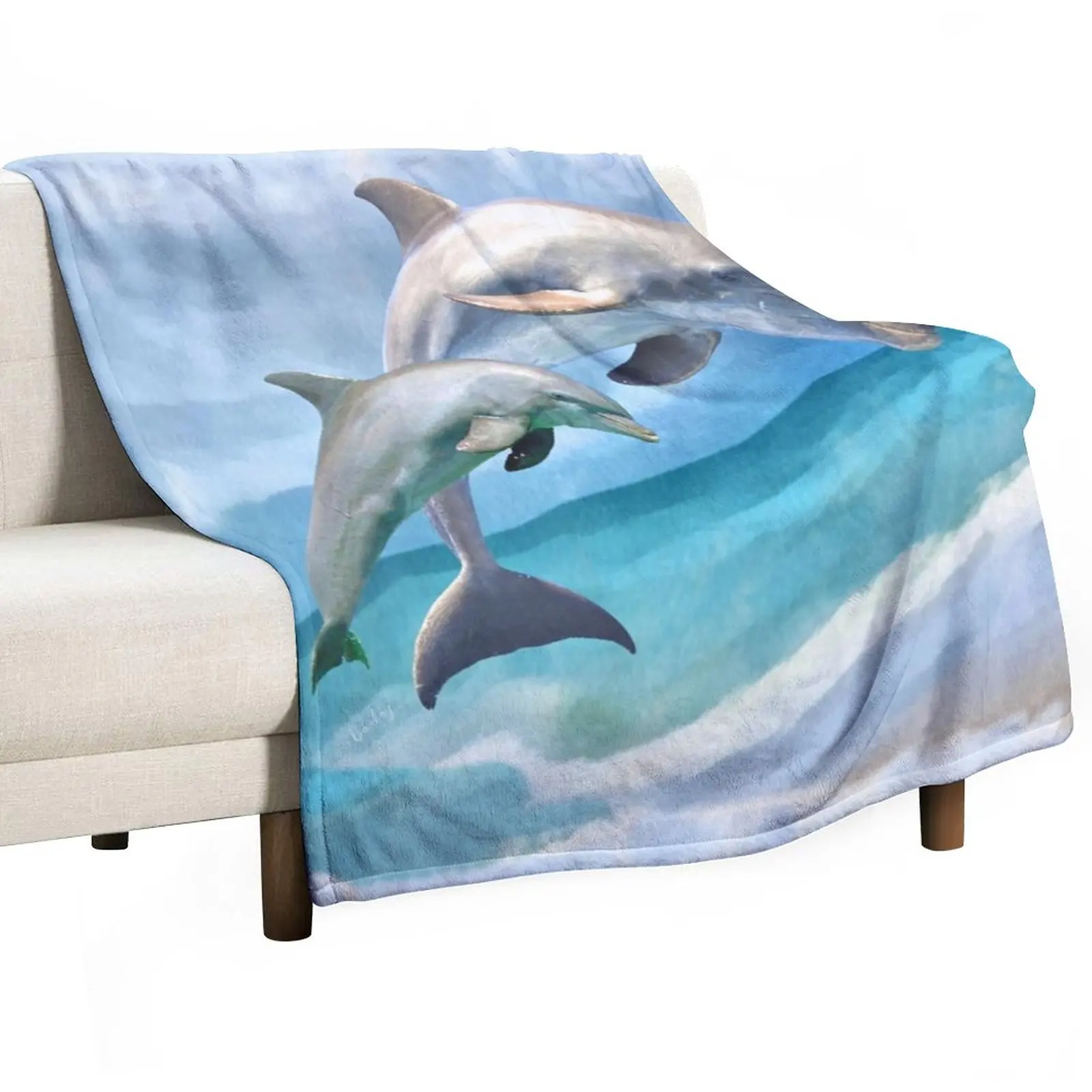 

Playful Dolphins Throw Blanket blankets and blankets Fluffy Blankets Large