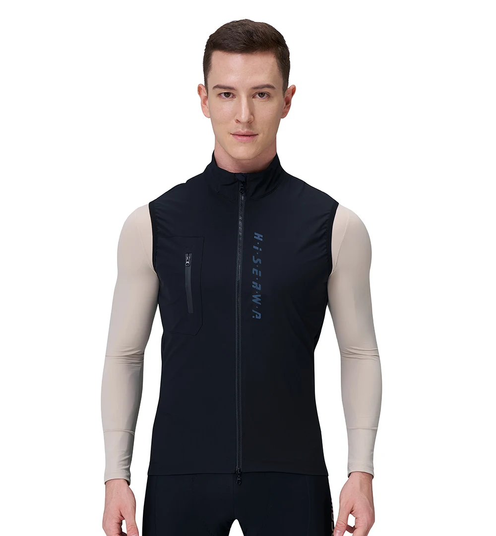 HISERWA Men Cycling Vest Windproof Breathable Mountain Bike Lightweight Sleeveless Gilet High Quality MTB Road Cycling Jersey 2