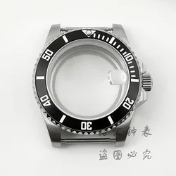 High-Quality 40MM GMT Watch Case with Aluminum Bezel, Stainless Steel Finish for NH34 NH35 NH36 Case (Black Glass Back A)