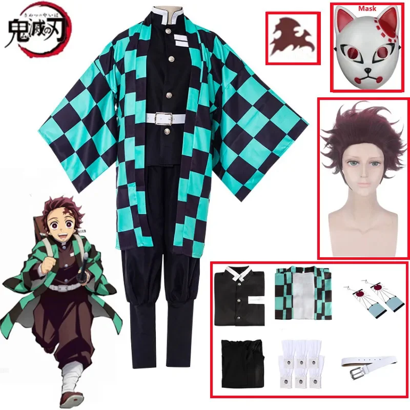 Kamado Tanjirou Cosplay Costume Halloween Anime Cosplay Cartoon Kimetsu No Yaiba Costume For Kids For Adult Gifts cosplay jumpsuit kids cosplay costume