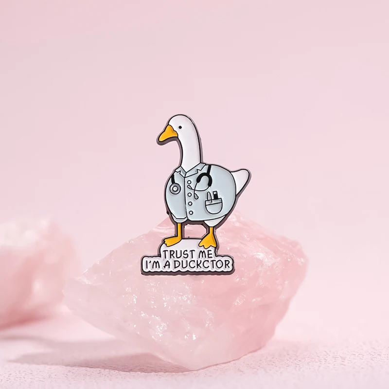 Trust Me I'm A Dogtor Enamel Pin Cartoon Animal Doctor Veterinary Brooches Lapel Badge Funny Jewelry for Nurse Medicine Student