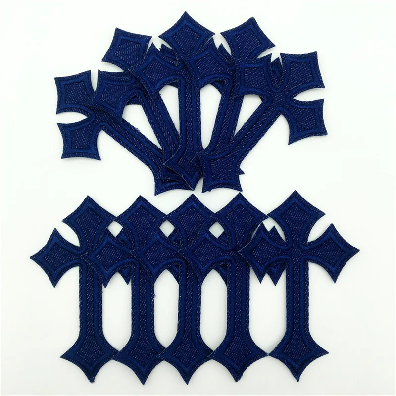 10pcs 많은 옷에 크로스 패치 Diy 수 놓은 아플리케 의류 청바지 스티커 배지 (7.0x10.3CM) 패치에 철