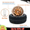 Kicarmod 1/64 Model Car All-Terrain Wheels with Rubber Tire Rivet Axle Metal Rims Diameter 14.5mm Refitting Parts For Hot Wheels 3