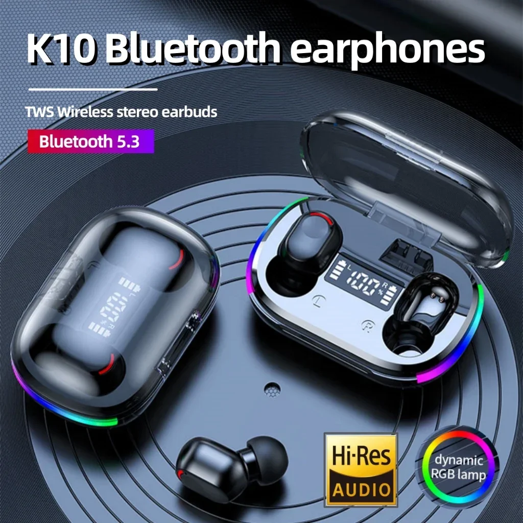 Оригинальные Bluetooth-наушники K10 Fone, беспроводные наушники для Xiaomi со светодиодным дисплеем, наушники-вкладыши с микрофоном, Беспроводная Bluetooth-гарнитура