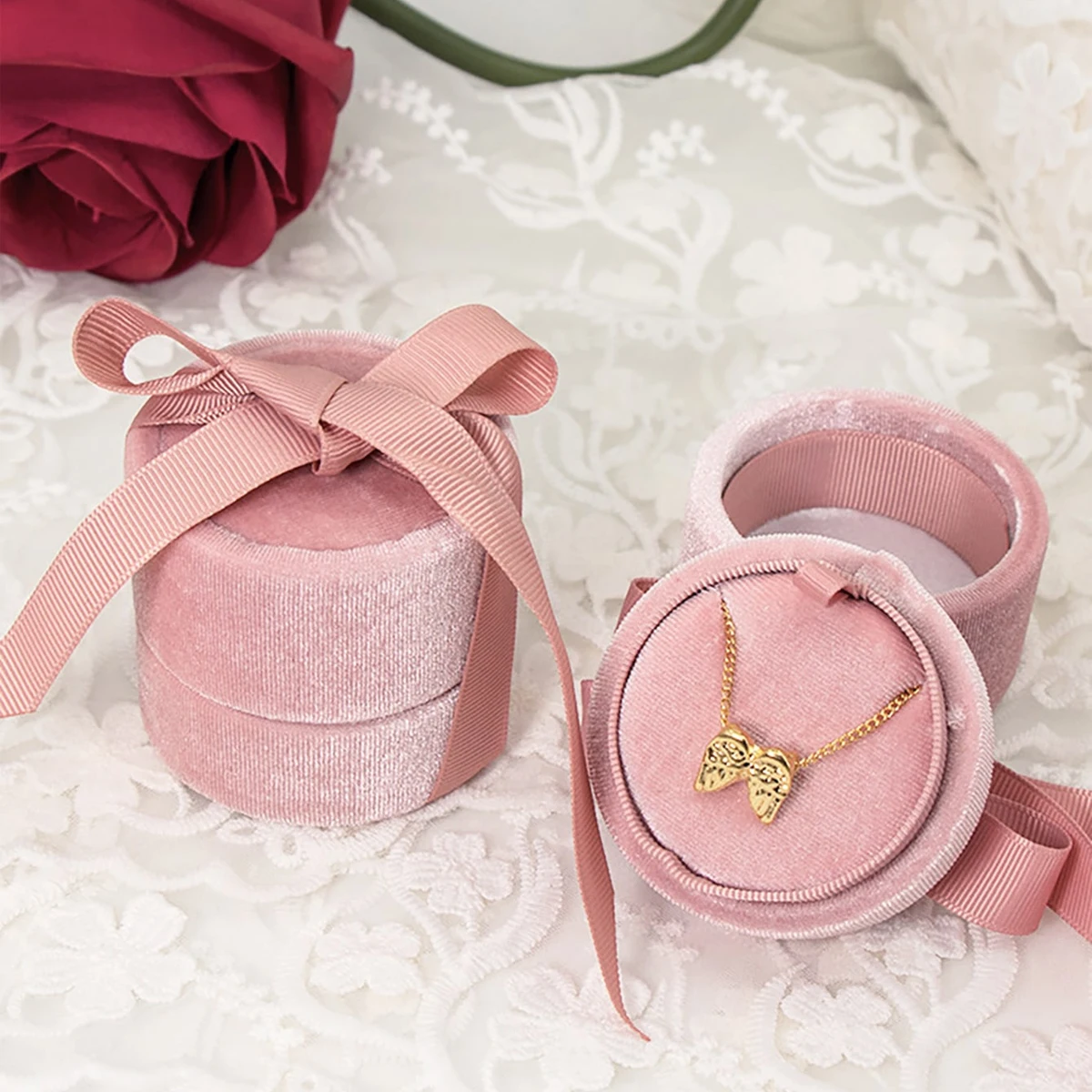 Pink Heart Bead Box, Jewelry Storage