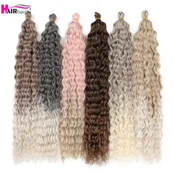 Ariel Curl Deep Wave Braiding Hair Extension Natural Synthetic African Afro Hair Water Twist Crochet Braids Hair Expo City 1