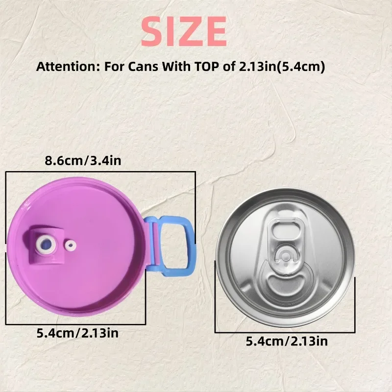 Reusable Straw Cap for Canned Drinks - Versatile Beverage Accessory in Four Vibrant Colors