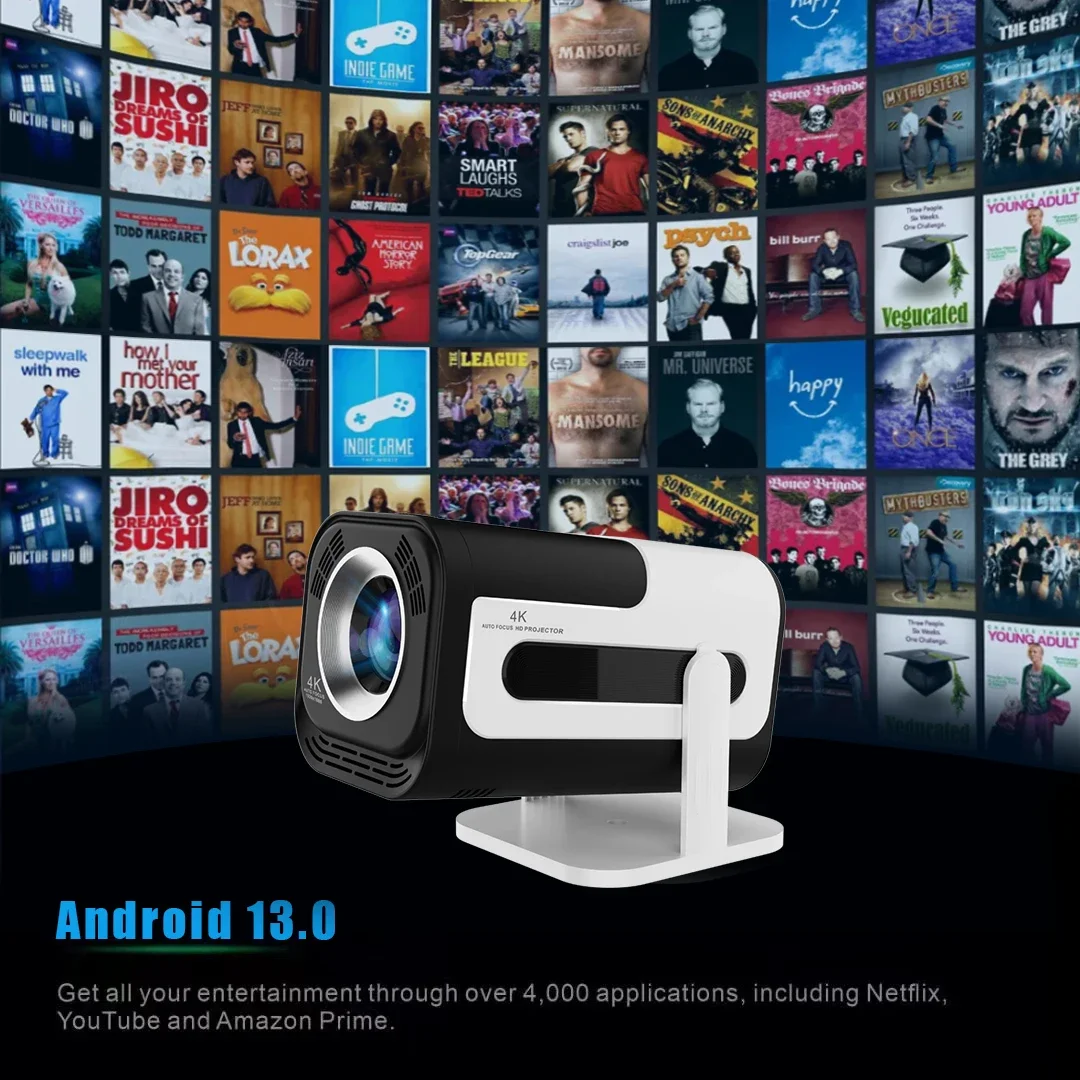 JS320 Projector android13 home living wall 4K short focus genuine Retro video game consoles Support screen mirroring phones