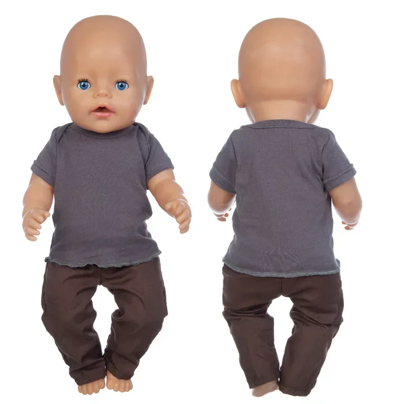 Doll Clothes 40cm BabyDoll Boy Blue Rompers Socks Hat Set for 40 Cm Reborn Baby Doll Wears doll clothes