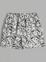 Funny Men's Beach Shorts Summer New Hawaii Dollar Drawstring Men's swim Trunks Elastic Waist 3D Print Gradient Breathable Shorts 2