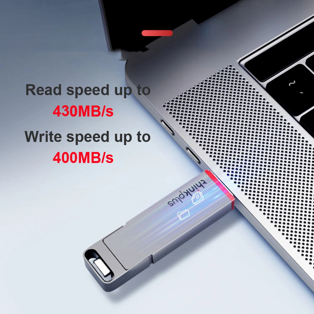 Disco Usb Portátil de Estado Sólido Lenovo-thinkplus Disco Dual-port por Metal u 128gb 256gb 512gb 1tb Usb 3.2 Tipo-c Tu200 - Imagem 3