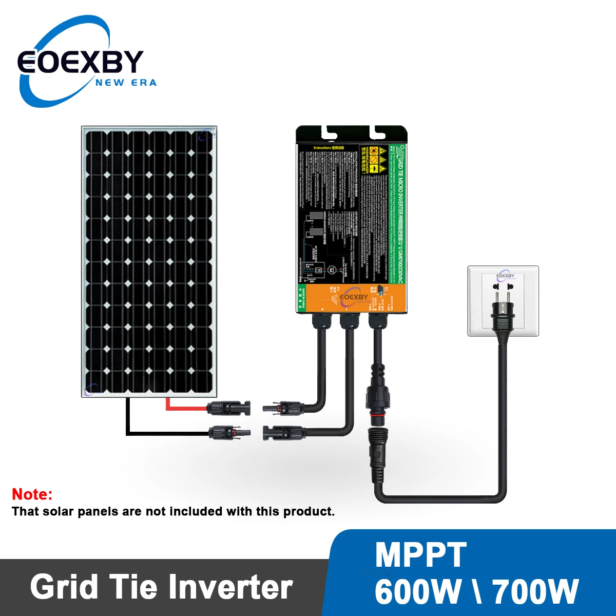 EOEXBY Micro อินเวอร์เตอร์ MPPT สําหรับพลังงานแสงอาทิตย์ PV Grid Tie ระบบ 600W 700W DC26V-46V อินพุตพลังงานแสงอาทิตย์ AC110V-240V Out 1