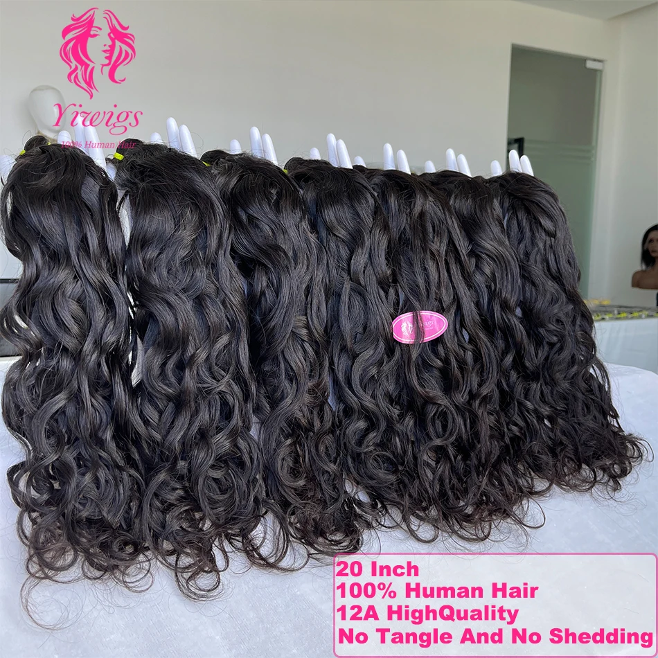 Yiwigs 15A Grade Vietnamese Water Wave 100% Raw Human Hair Bundles Natural Wave Curly Unprocessed Hair Weave Extensions thick 3