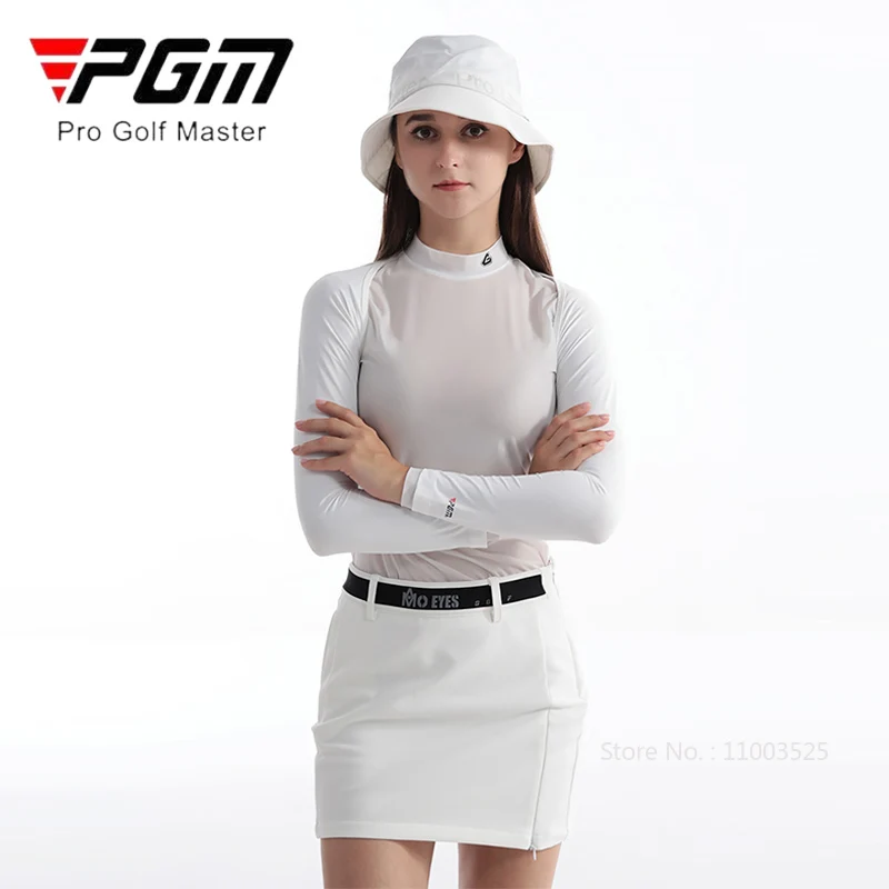 Women Golf Polo Shirt Women Golf Arm Sleeves PGM Cooling Sunscreen Ice Silk Anti-Uv Breathable Golf Shirts Camping Hiking Shawl