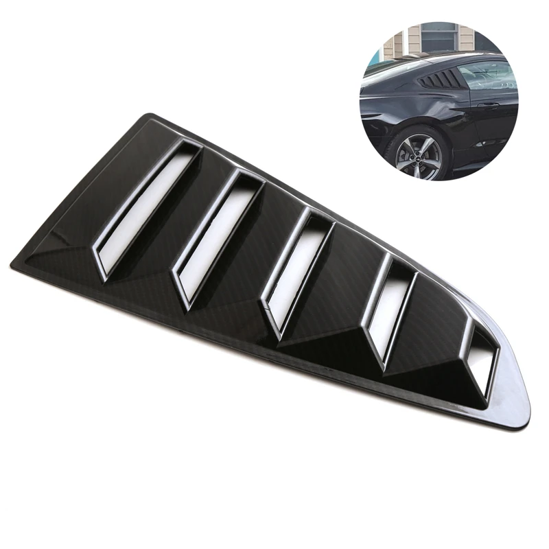 

1 Pair Car Exterior Rear Quarter Window Louvers Spoiler for Ford Mustang 2015-2020 Car Tunning Panel Side Air Vent Cover Trim