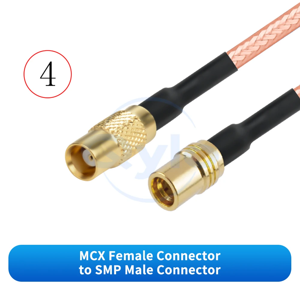 MCX-zu-SMP-Kabel, RG316, braun, versilbert, Adapterkabel, MCX-zu-SMP-Stecker/Buchse, Signalverlängerungskabel, 0–6 G (1 Stück) – Detail 6