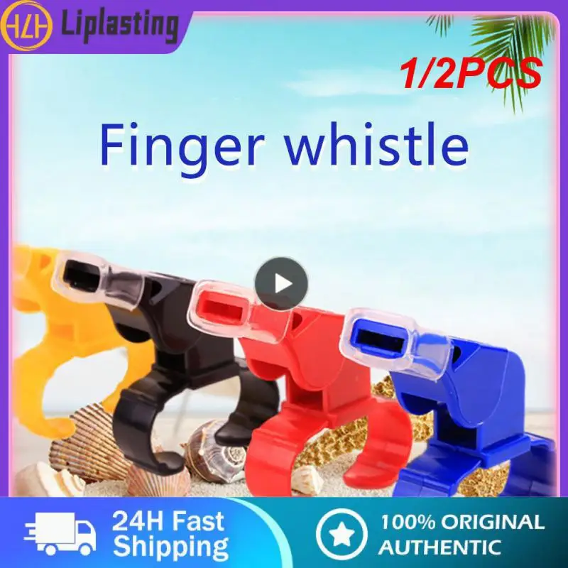 

1/2PCS Black Plastic Pealess Finger Grip Sports Skate Soccer Football Referee Mouth Whistle Grip Whistle For Referees And