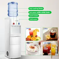Cooler Dispenser with Built-in Ice Maker, Hot and Cold Top Loading 3 to 5 Gallon Bottle Water Dispenser,27LBS/24H Ice Maker Mach 2
