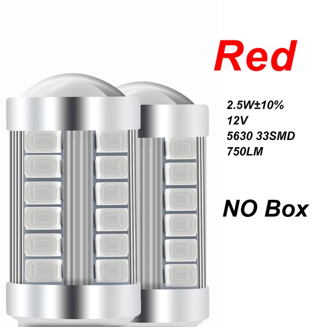 2pcs 1156 BA15S P21W 1157 P21/5W BAY15D BAU15S PY21W LED Car Tail Bulb Brake Lights Reverse Lamp Daytime Running Signal Light Red