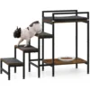 Pet Window Perch with Stairs, Dog Bunk Beds with Stairs, 4 Steps Dog Stairs for High Beds for Small Dogs and Cats 1