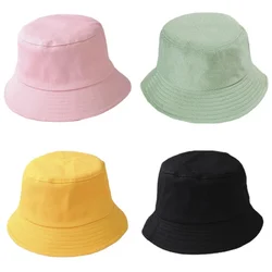 Solid Color Sunshade Fisherman's Hat Women Students Bucket Hat Female Light Color Hat Summer Panama Sun Visor Hip Hop Hats