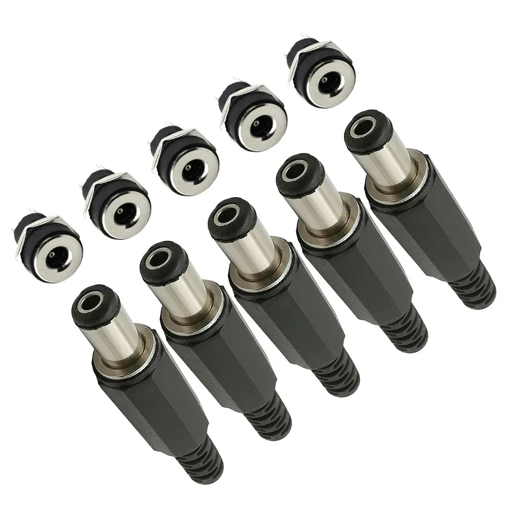 10PCS MALE BARREL JACK PLUG FEMALE SOCKET PANEL MOUNT DC 12V POWER