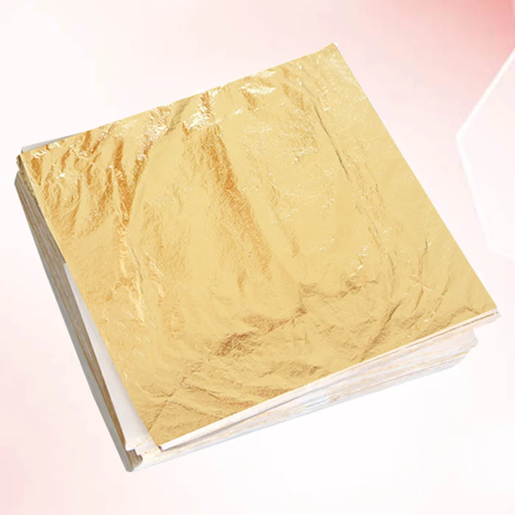 

100pcs Exquisite Imitation Golden Foil Paper Lightweight Decors Home Adornment Supplies for Paint Makeup Crafting