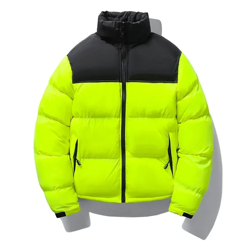 Winter Short Down Jacket Men's Street Fashion Stitching Stand Collar Windproof Warm Parka Women's Casual Snow Padded Jacket