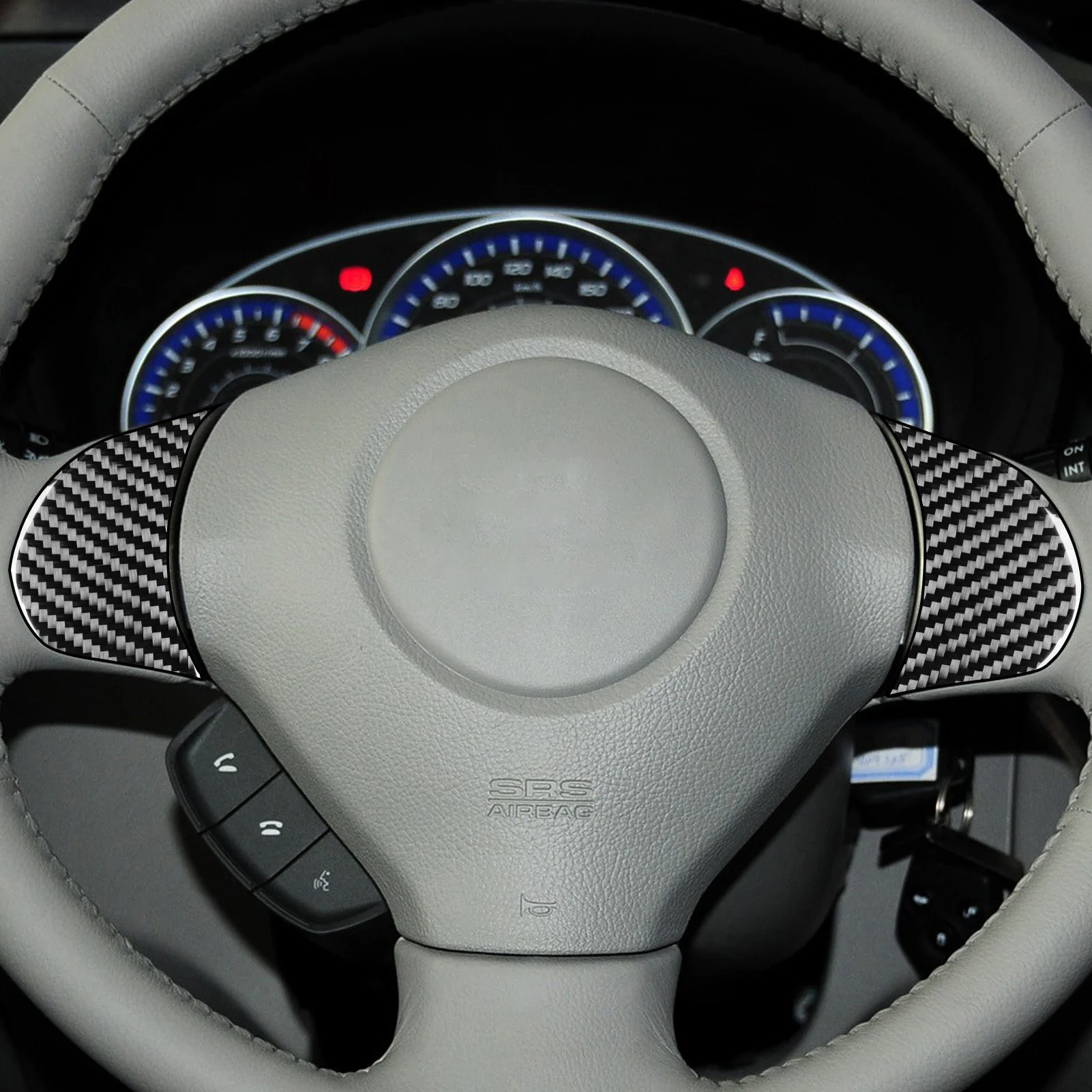 For Subaru Impreza 2009 2010 2011 Accessories Carbon Fiber Car Interior Steering Wheel Button Cover Trim Sticker Decoration