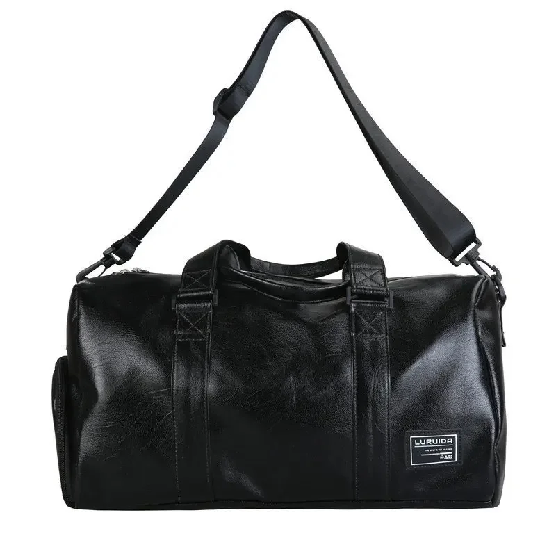 

Fashion Leather Travel Bag With Shoes Packet For Men and Women Luggage Duffle Sport Gym Fitness Hand Male Shoulder