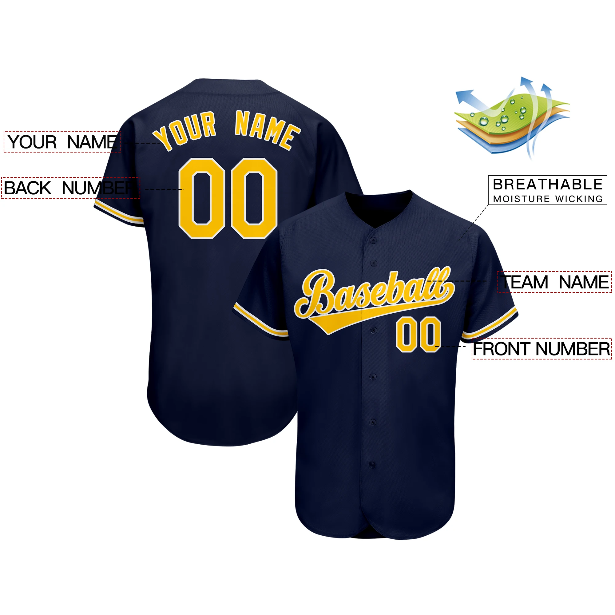 Personalized Custom Baseball Jerseys Shirt Print Team Name/Number Softball Jersey Club League Game Training Uniform for Men/Kids