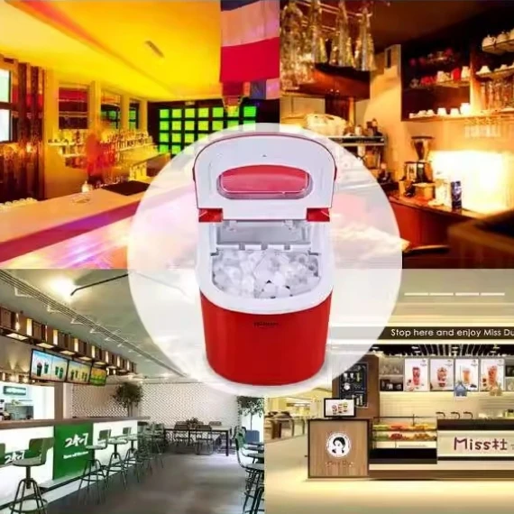 Full-automatic Small Ice Maker Commercial Tea Shop DIY Round Manual Automatic Ice Making Machine-HZB-12A