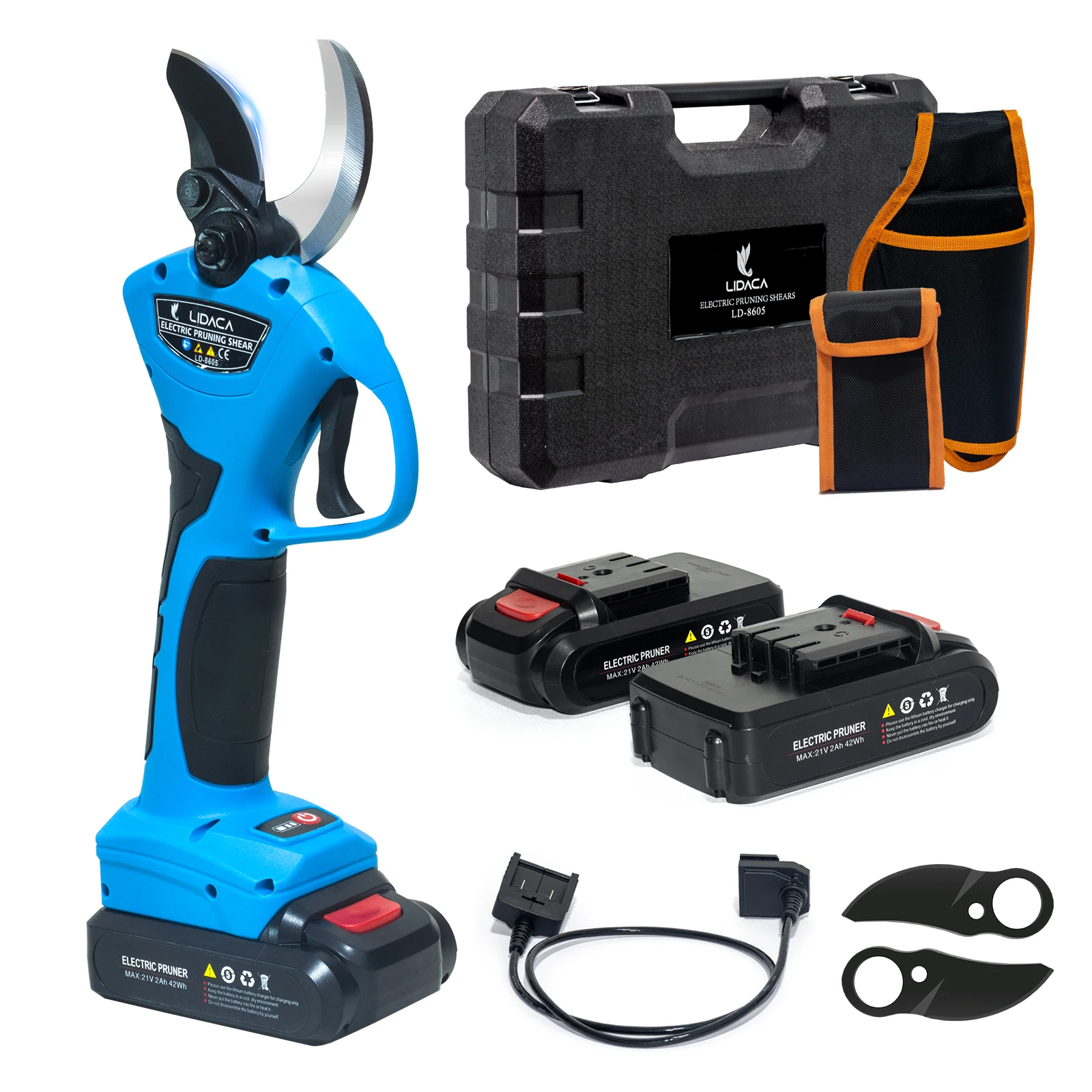 LIDACA 21V 2AH 40mm batería inalámbrica tijeras de podar progresivas tijeras eficientes bonsái ramas de árboles eléctricas LD-8605