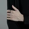 Bague Girlbible en argent sterling 925 pour femme, couple, minimaliste, faite à la main, rétro, avec pierre noire, bijoux de fête, cadeau, anti-allergie