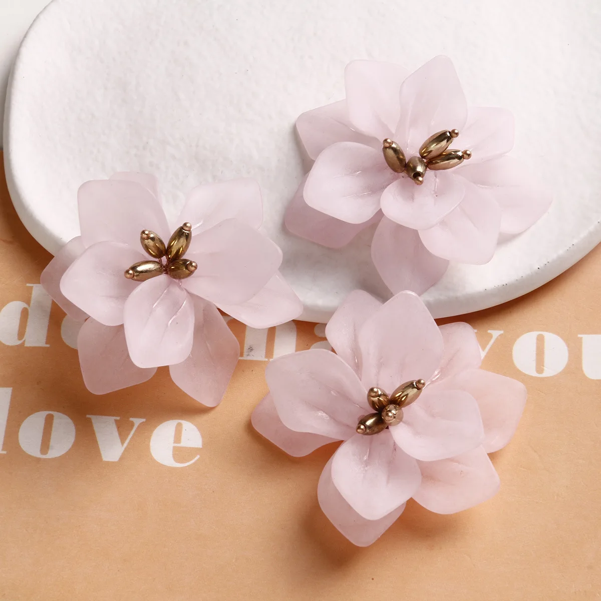 

DIY Jewelry Findings Rubber Acrylic Crochet Flowers Patch Sticker Ornament Accessories 20pcs 55mm FLoral Patch Sticker Material