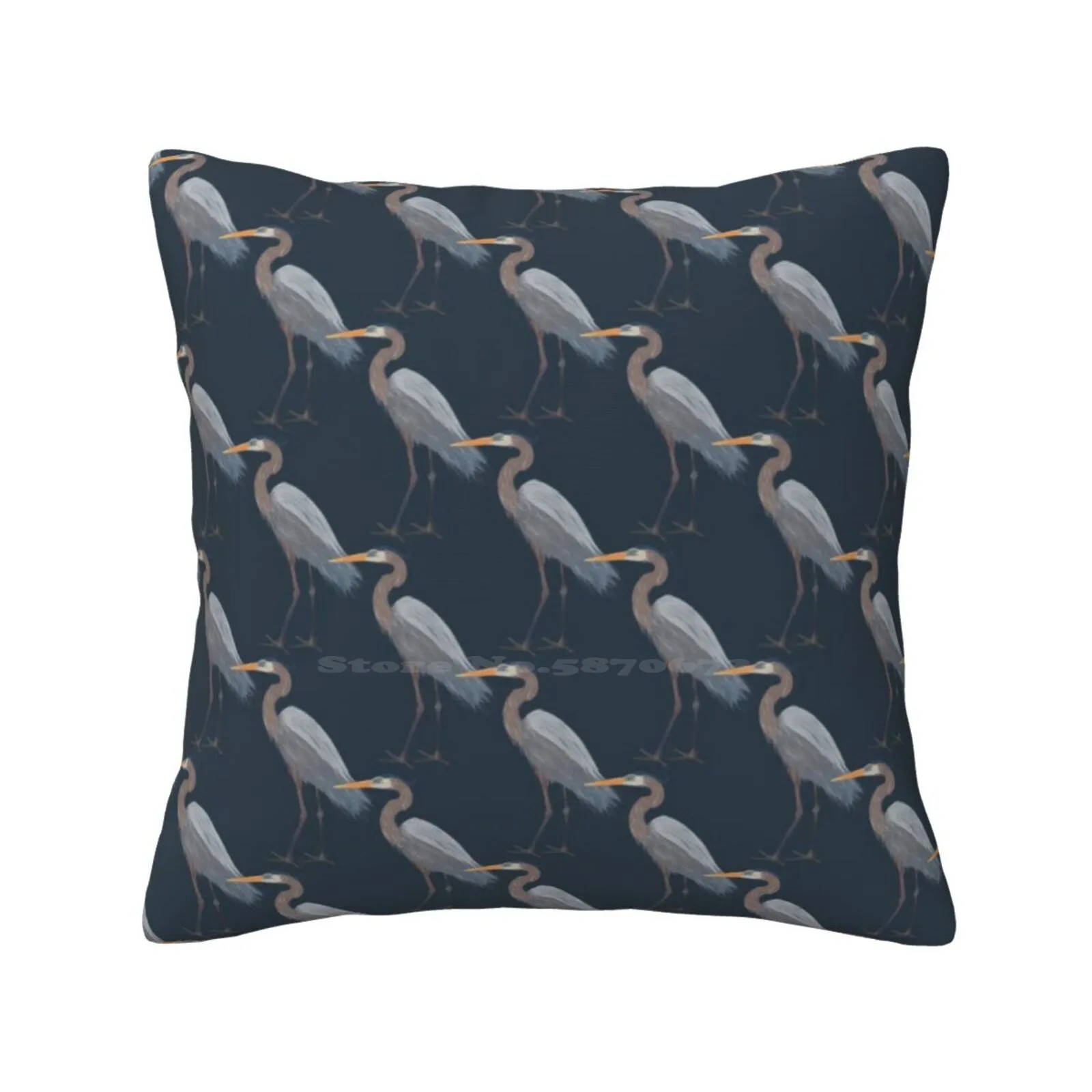 Наволочка Great Blue Herons, наволочка, темно-синяя, Herons, птицы, Waterfoul Swamp, Флорида, цифровой рисунок