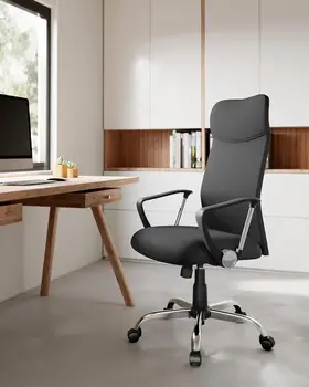 SONGMICS Office Chair, Ergonomic Desk Chair, Swivel Chair, Upholstered Seat, Adjustable Height, Tilt Function