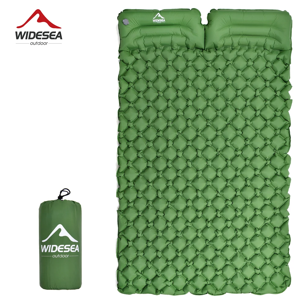

Widesea Camping Double Air Mattress Outdoor Sleeping Pad Bed Ultralight Folding Travel Inflatable Mat Cushion Moistureproof
