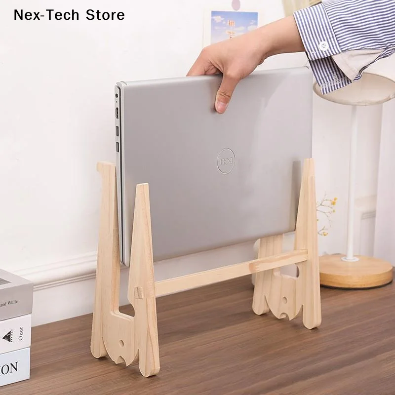 1Pcs 나무 노트북 스탠드 조립식 노트북 냉각 브래킷용 랩데스크 라이저 강화 지지대