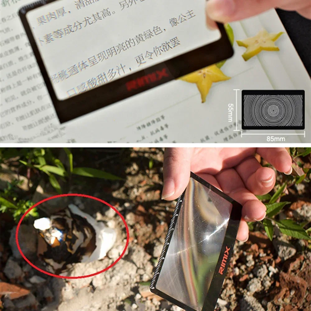 Tool Card Multi Function Tool Keychain Tool 3 Times Rate Magnifier Starter Portable Card Magnifier Camping Magnifying Glass Card Multi Tools Outdoor Survival Pocket Tools