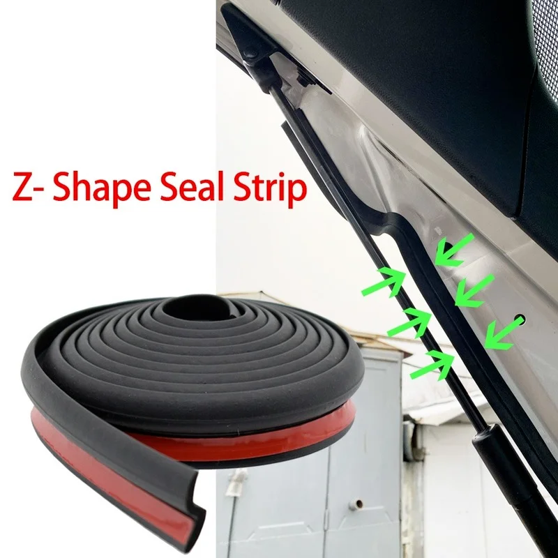 1/2/4mCar Door Seal Z shaped Trim Noise Insulation Weatherstrip Sealing Rubber Strip Trim Z Type Rubber Seal For Car Accessories