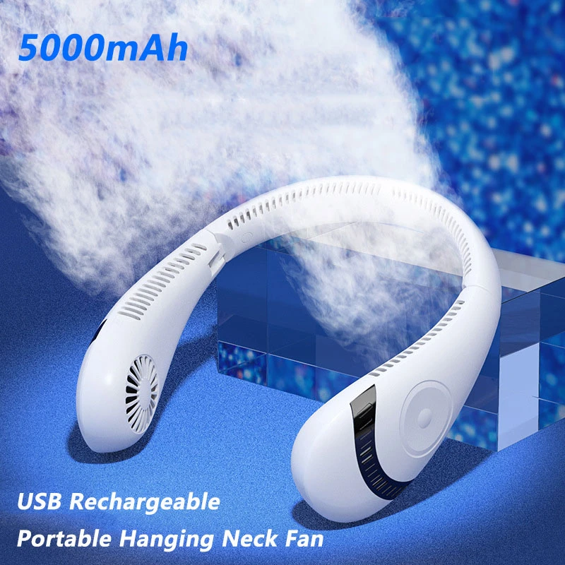 Xiaomi Portable 5000mah Hanging Neck Fan Foldable Summer Air Cooling